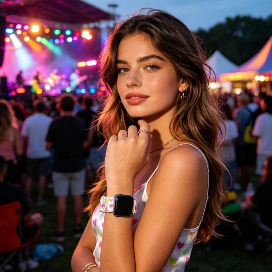 Elastische Scrunchie Horlogeband Scrunch Stof Rekbare Band Schattige Print Band voor Apple Watch Series Dames Meisjes Armband Horlogeband