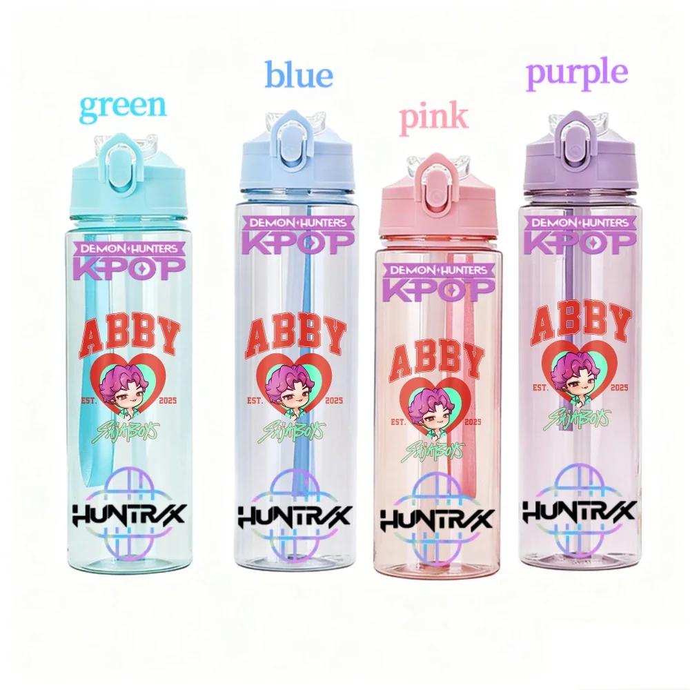 Demon Hunters Fashion Cups Girls High Quality Water Bottle Sport Leak Proof Plastic Cute Cup Students Gifts KPOP for Kid Friendly Entertaining Fun