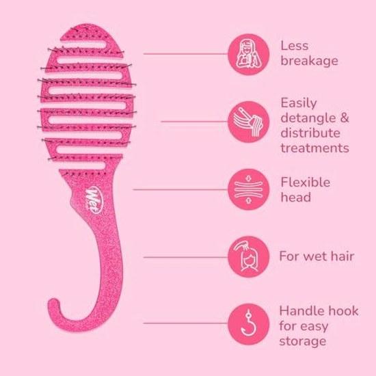 Wet Brush Shower Detangler Glitter Pink Hair 1 piece (x 1)