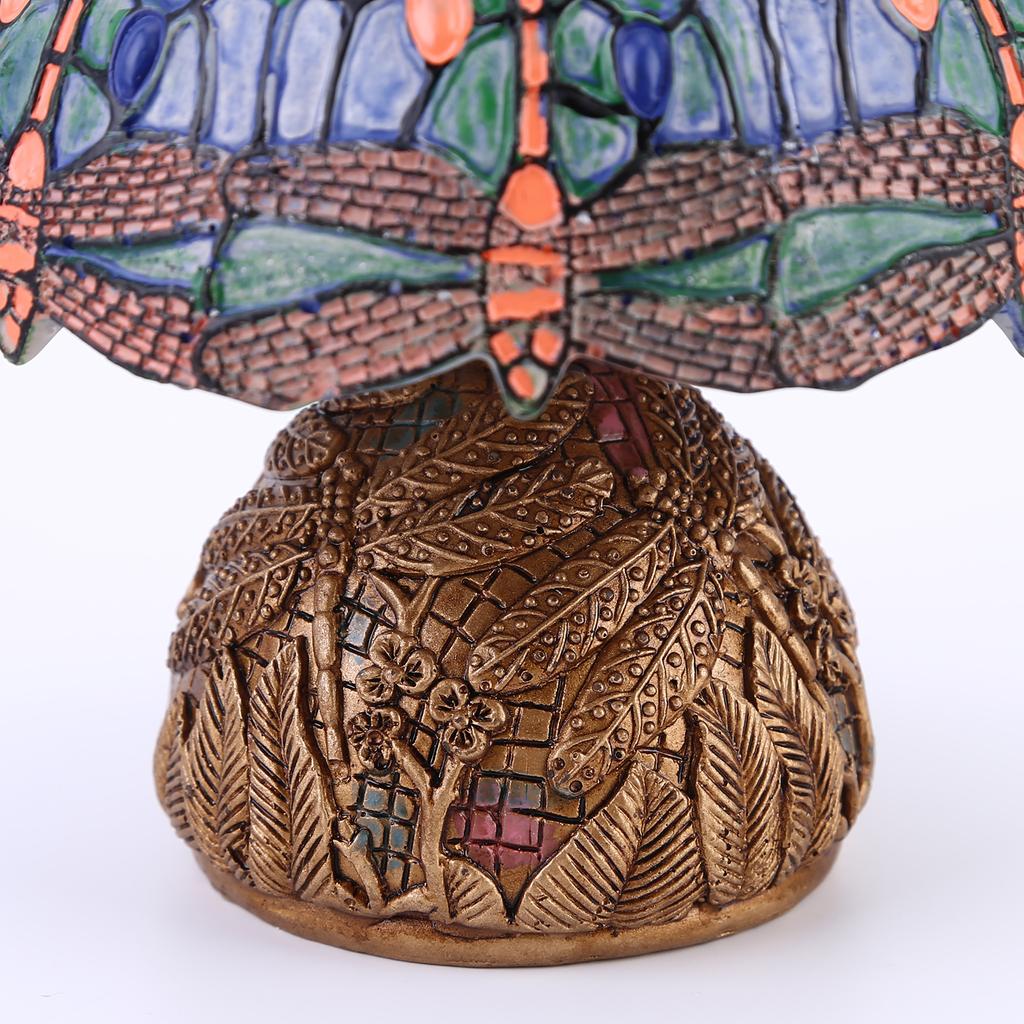 Reading Lamp LED Vintage Desk Lamp Bedside Light - Farmhouse Durable Dragonfly Floral Vintage Light with Base