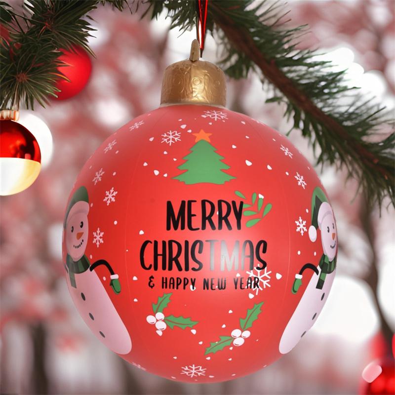 60CM Christmas Inflatable Ball Decorated Ball PVC Giant Big Large Balls Xmas Tree Decorations Toy Ball Without Light Ornament