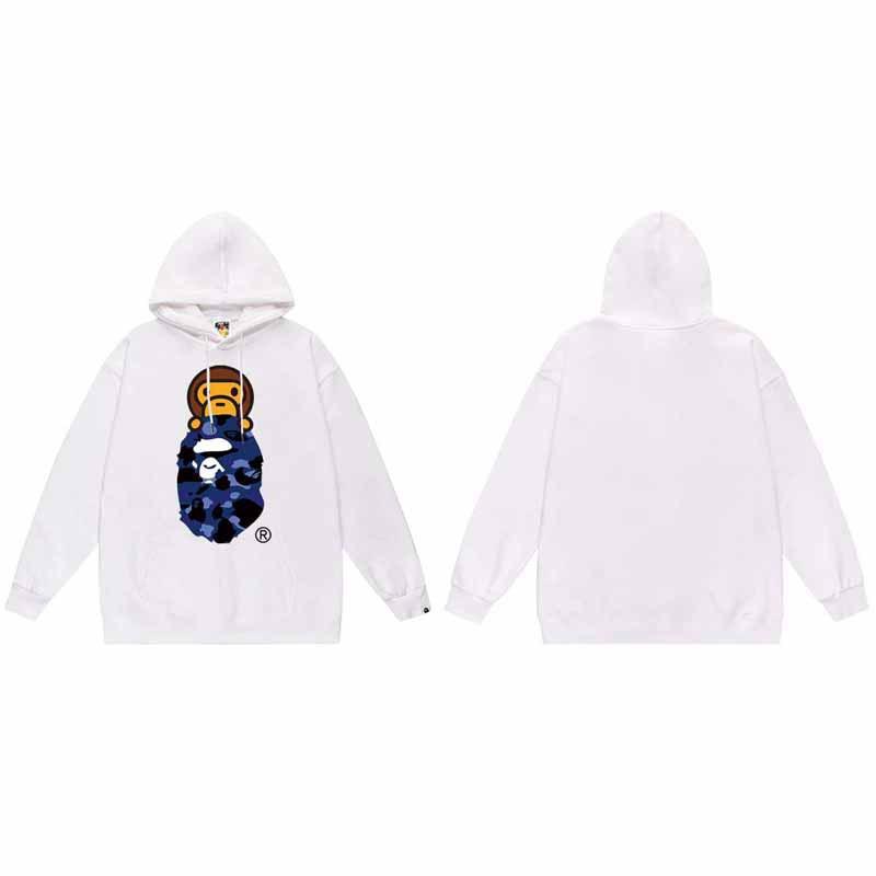 Mens Oversized Hooded Sweatshirt With Ape Head Print Heavyweight Cotton Long Sleeve Pullover Daily Wear