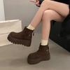 Leichte Damen-Plattform-Winterstiefel mit dicken Sohlen, Warmes Fleece-Futter, Rutschfest, Strapazierfähig, Lässige Baumwollstiefel
