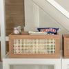 Retro Solid Wood Storage Box Desktop Rattan Basket Book Snacks Fruit Cosmetics Organizer Boxes Home Bathroom Kitchen Basket