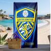 Leeds United Gepersonaliseerde Bedrukte Strandlaken Voetbal Logo Steun Aangepaste Naam Tekst Absorberende Handdoek Voor Sport Reizen Speciaal Cadeau