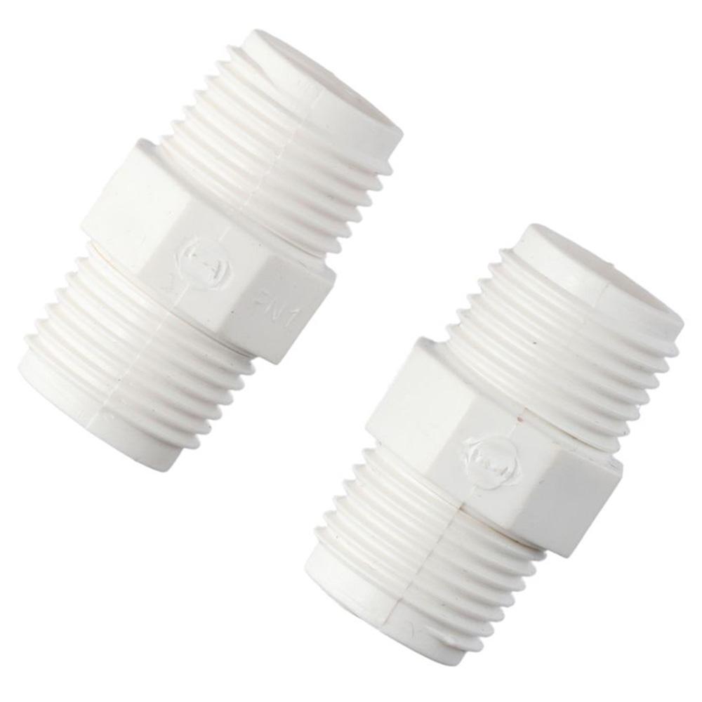 

10Pcs Plastic 1/2Inch PVC Nipple Male to Male of Thread Pipe Fittings Nipple Thread Plumbing Pipe 10Pcs