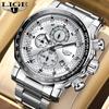 LIGE Watches for Men New Business Sport Chronograph Quartz Wristwatch Clock Waterproof Big Dial Male Watch Reloj Hommes+BOX