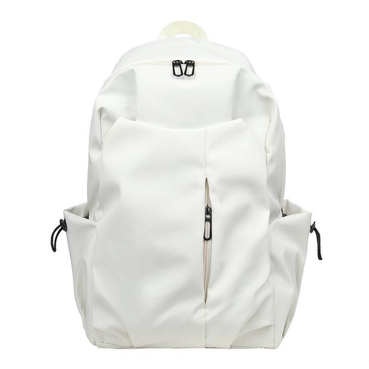 College Student Schoolbag Couple Casual Backpack Women'S Winter Solid Color Simple Texture Solid Color Backpack
