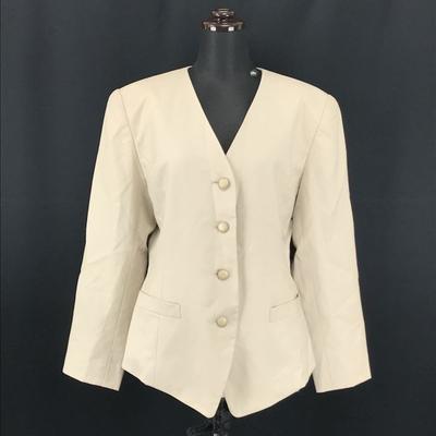 Wolljacke ohne Kragen Damen 40 Beige(GEBRAUCHT)