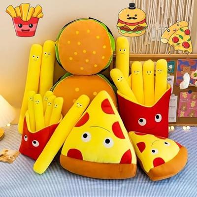 1PC Almofadas de Comida Confortáveis Brinquedo de Pelúcia, Macio, Aconchegante e Irresistível Presente de Brinquedos Perfeitos para Crianças e Amigos (Batatas Fritas, Hamburgo, 40cm)