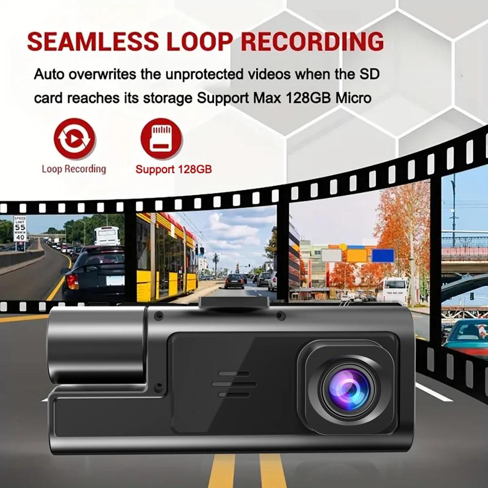 3-Kanal-Dashcam für Autos, 1080P, Autokamera, WLAN-Videorecorder, Vorne/Innen, Rückfahrkamera, Auto-DVR, Black Box, Autozubehör