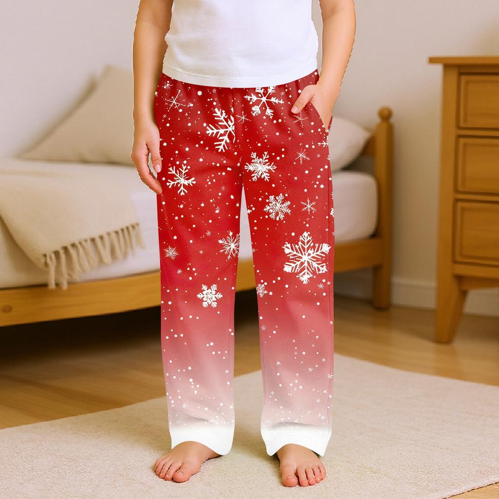 Children's Soft Comfortable Pyjama Bottoms Casual  Christmas Print Home Pants