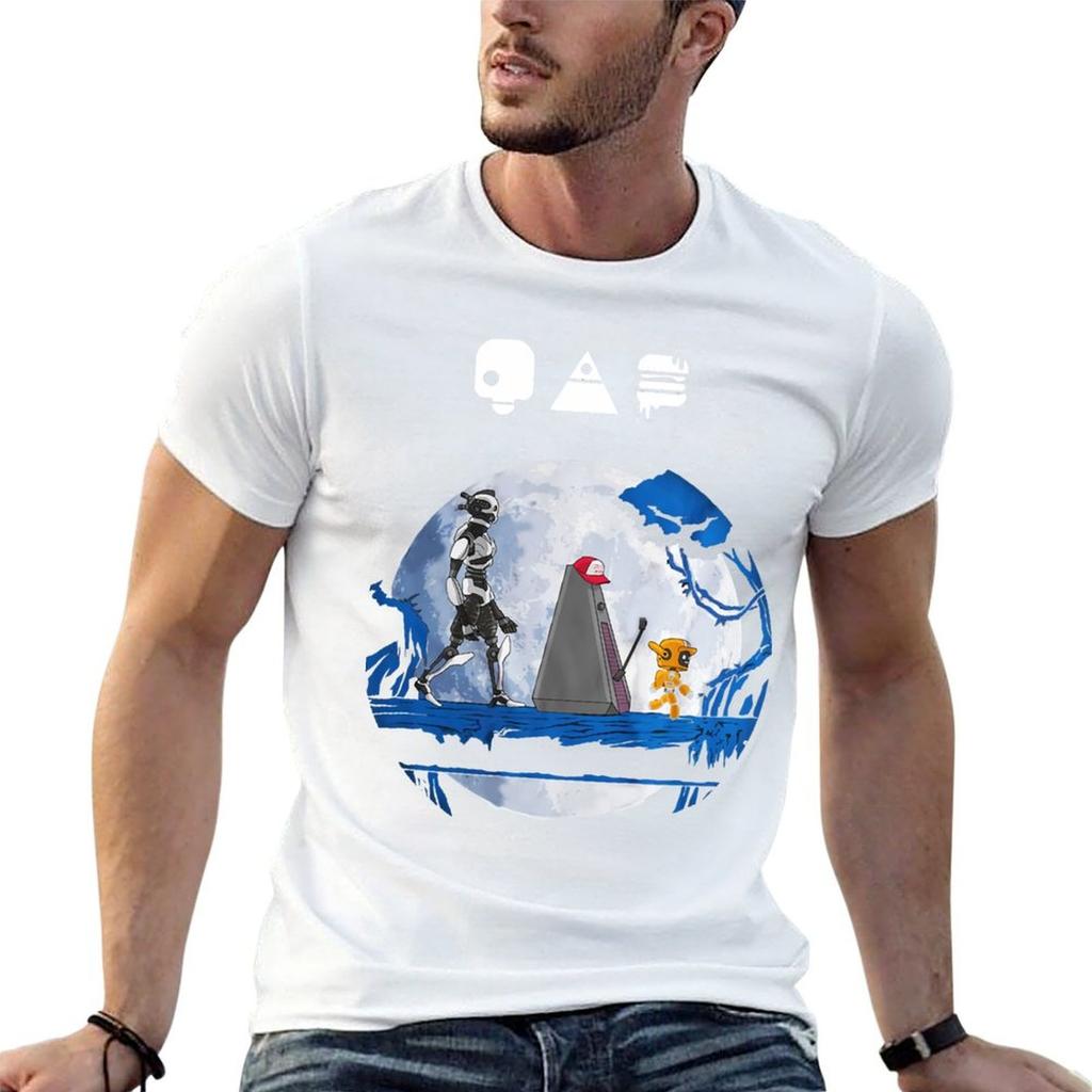 Love Death And Robots Three Robots Maglietta Nera in Cotone Semplice per Unisex Pacco Maglietta Unisex Maglietta Pesante in Cotone