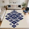 Blue Modern Geometric Style Big Living Room Rug Decoration Laundry Room Antiskid Fluffy Carpet Easy Clean Short Velvet Floor Mat