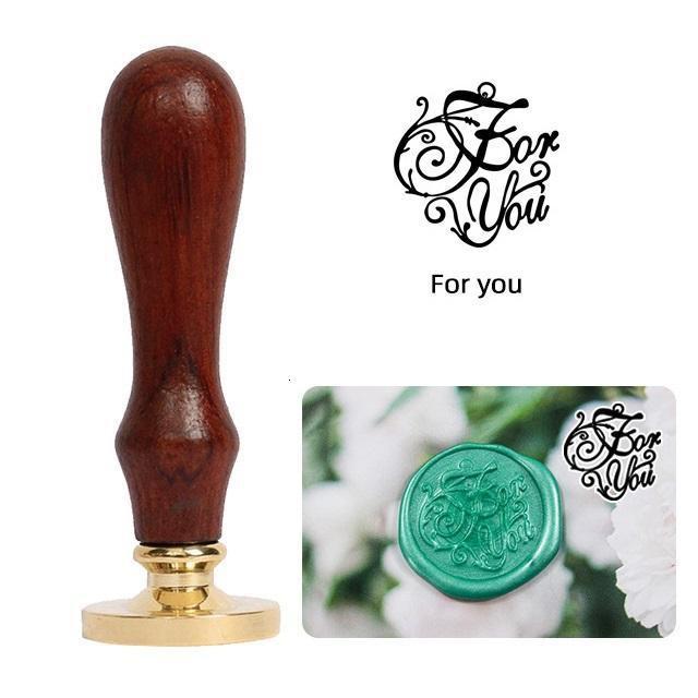 1 Pc Alphabet Pattern Wax Seal Stamps Retro Happy Birthday Antique Wooden Sealing Scrapbooking Wedding Decoration