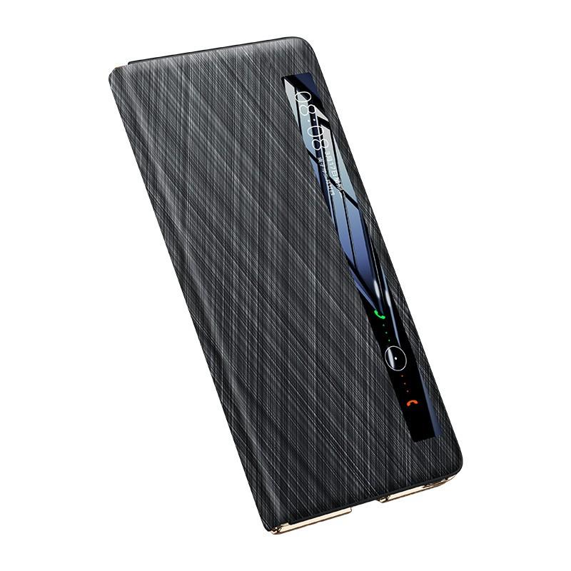 Magnetic Flip Case Honor Magic V6 Full Coverage Lens Protection PU Leather Business Style With Gold Thread Detail