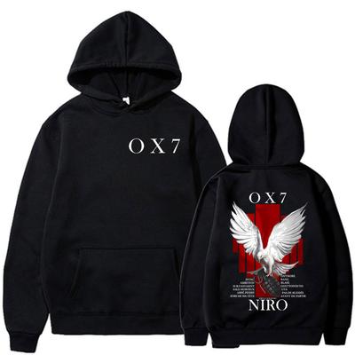 Rapper Niro OX7 Album Graphic Hoodies Men Women Hip Hop Fashion Hooded Sweatshirt Male Casual Vintage Pullover Hoodie Streetwear
