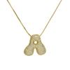 Luxury Zircon 26 English Letter Pendant Necklace for Women Gold Plated Stainless Steel Chain Fat Alphabet Hip Hop Necklace