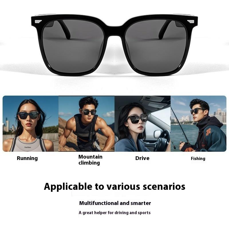 Smart Bluetooth Glasses Polarizing Glasses Can Be Matched with Degrees Pilot Black Technology Headset Bluetooth Sunglasses