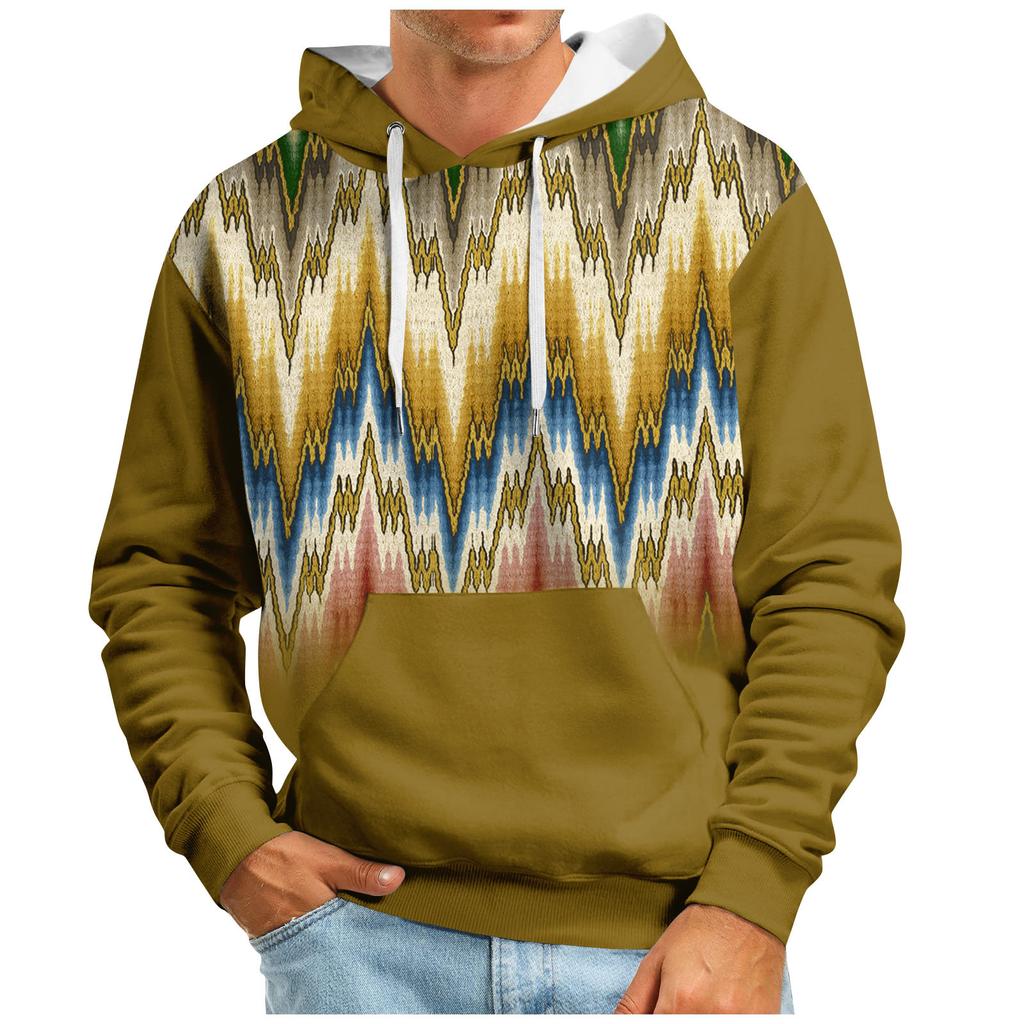 Volný pánský a dámský svetr s dlouhým rukávem a kapucí s módním potiskem