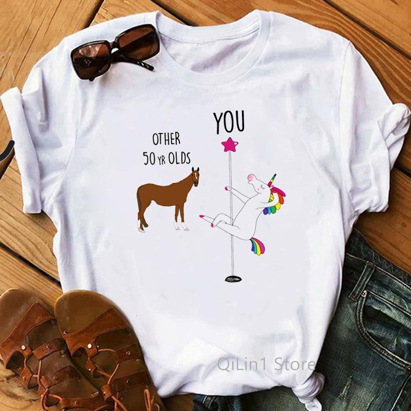 Europe and The United States Womens 50th Birthday Blouse Half Sleeve A Generation of Hair Tshirt Crewneck Tshirt Women Tops