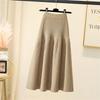 Women's Fall/Winter Thickened Knit Skirt Elegant and Slimming Mid-Length Woolen Skirt A-Line Long Skirt