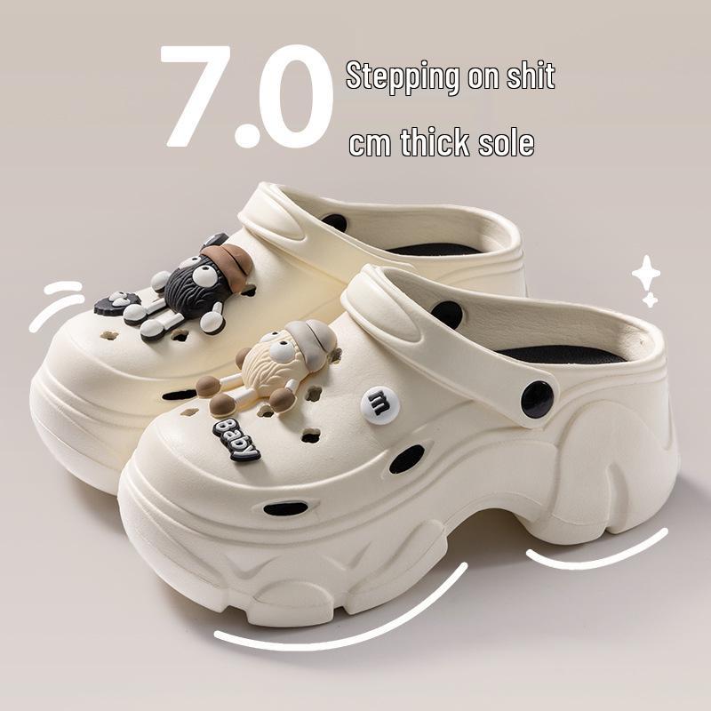 Women's Thick-Soled Non-Slip Height-Increasing Closed-Toe Sandals & Slippers - New Summer 2024 Beach Style