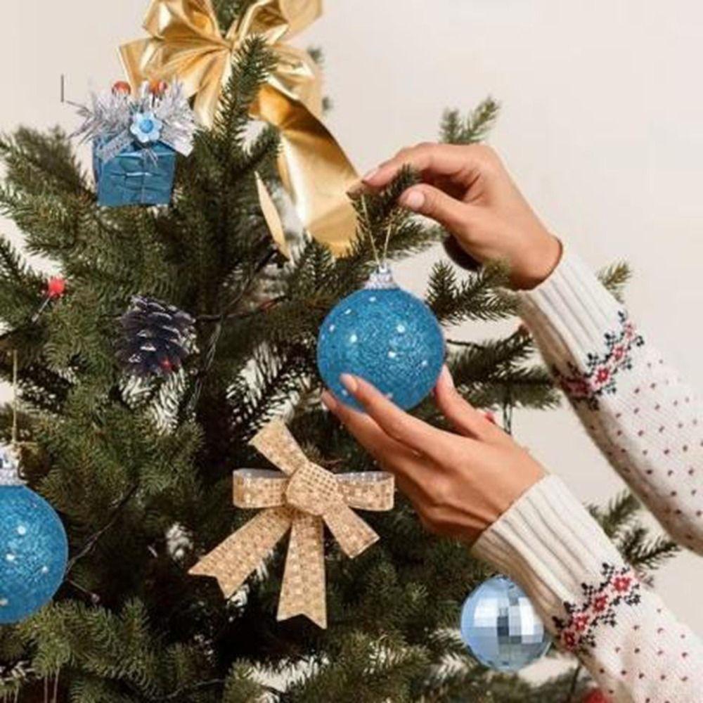 24Pcs/box Hanging Christmas Tree Pendant Plastic Jingle Balls Sets Christmas Ball  New Year Gifts
