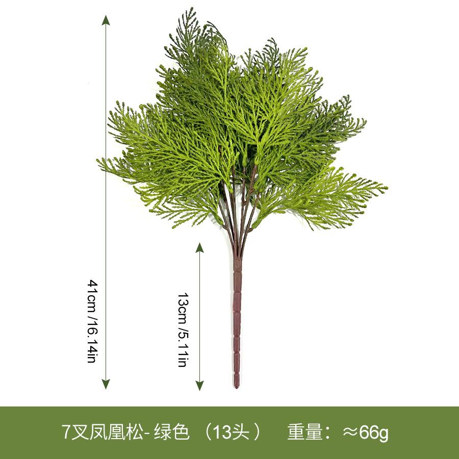 Single Simulated Green Plant Handle Bundle 7 Fork Phoenix Pine Home Ornament Landscaping Plant Engineering Greening Decoration