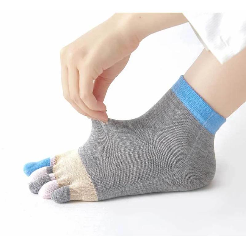 Women Sports Socks Separate Fingers High Tube Five Finger Crew Socks Yoga