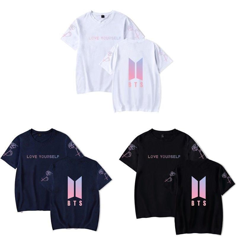 Bts Print T Shirt Short Sleeve Cotton Casual Wear For Fans Fashion
