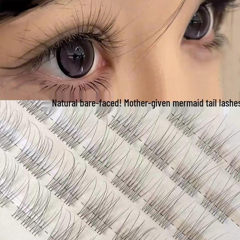 Transparent Fishtail False Eyelashes: Natural, Segmented Clusters for a Bare Face Look 36 Clusters (Travel Size)
