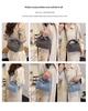 Korean Style Chic Denim Pleated Embroidered Crossbody Bag for Women