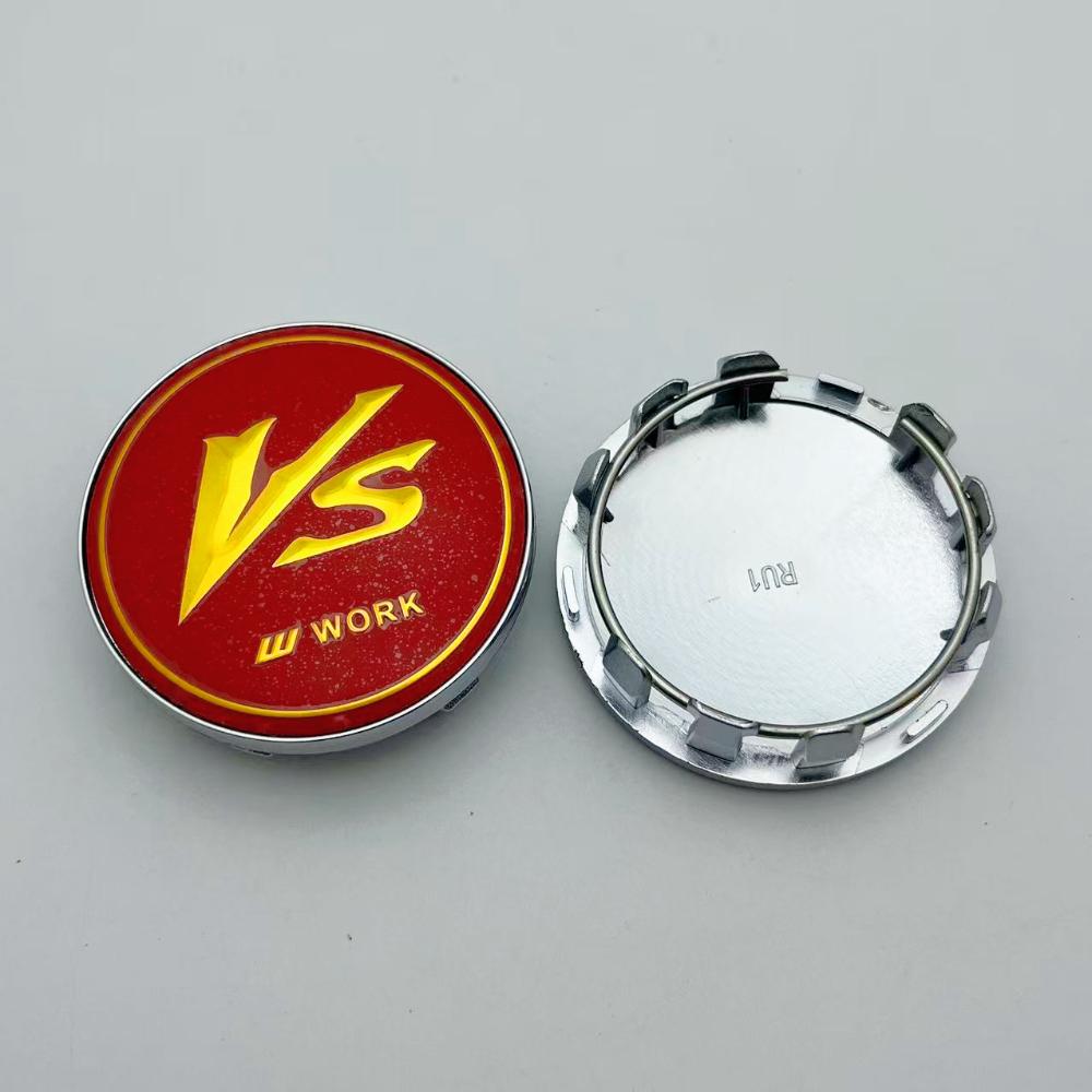 4pcs 59mm Car Wheel Center Caps With VS W Work Logo Emblem Wheel Hubcaps Auto Rim Center Cover Replace Car Styling Accessories