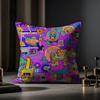 Cambodian Buddha Print Cushion Cover Anti-dustmite Pillowcase Invisible Zipper Silky Short Plush Sofa Cushion Cover