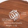 Stainless Steel Adjustable Open Ring - Colorfast Titanium Jewelry