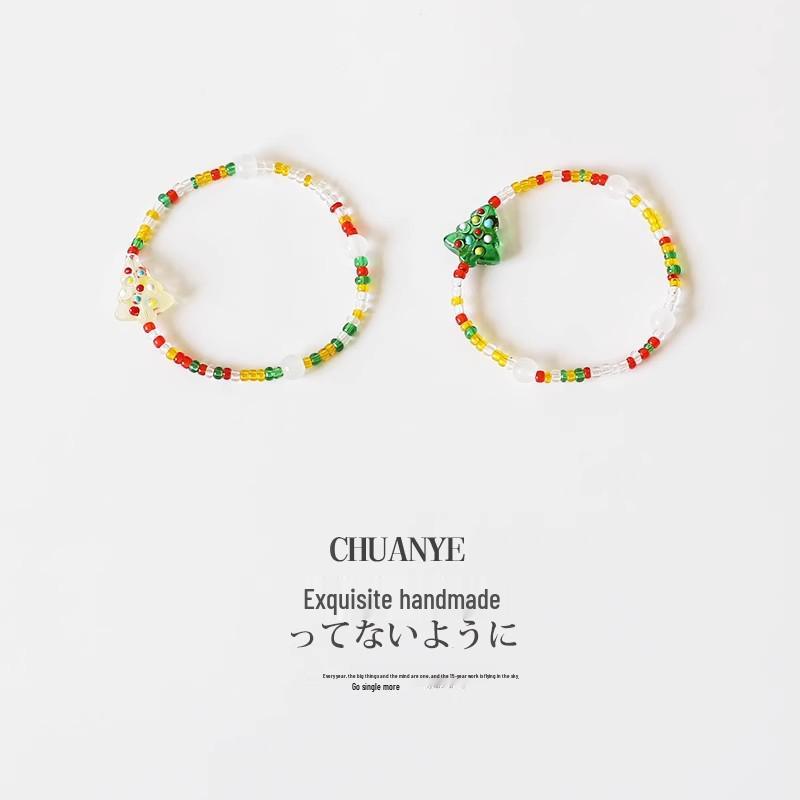 Women's Christmas Light Luxury Handmade Beaded Bracelet - Exquisite Niche Design
