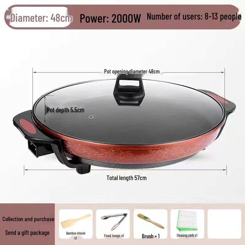 Large Non-stick Multifunctional Electric Frying Pan and Pancake Maker for Home and Commercial Use