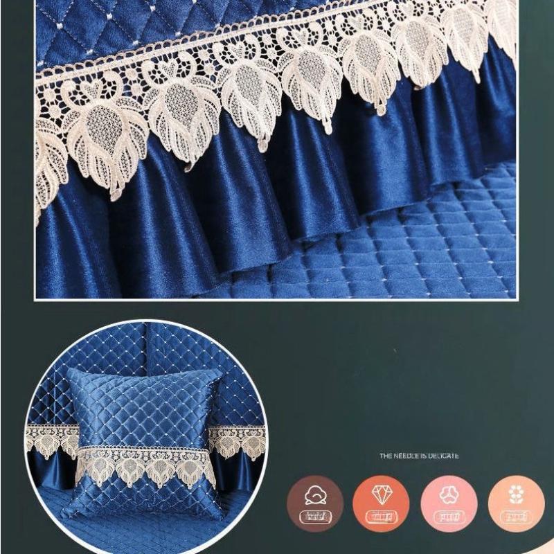 High End Lace Sofa Cushion All Seasons Three Person Anti Slip Seat Cushion Modern Sofas Cover Dust Proof Universal Towel Home Decoration