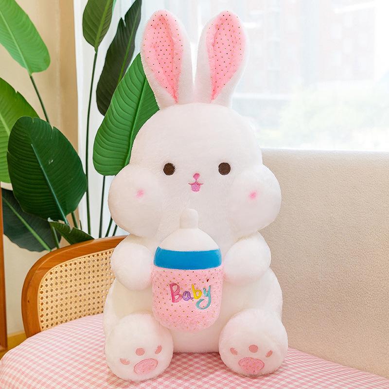 New Bottle Rabbit Doll Plush Toy Cute Little Rabbit Doll Rag Doll Children's Doll Birthday Gift