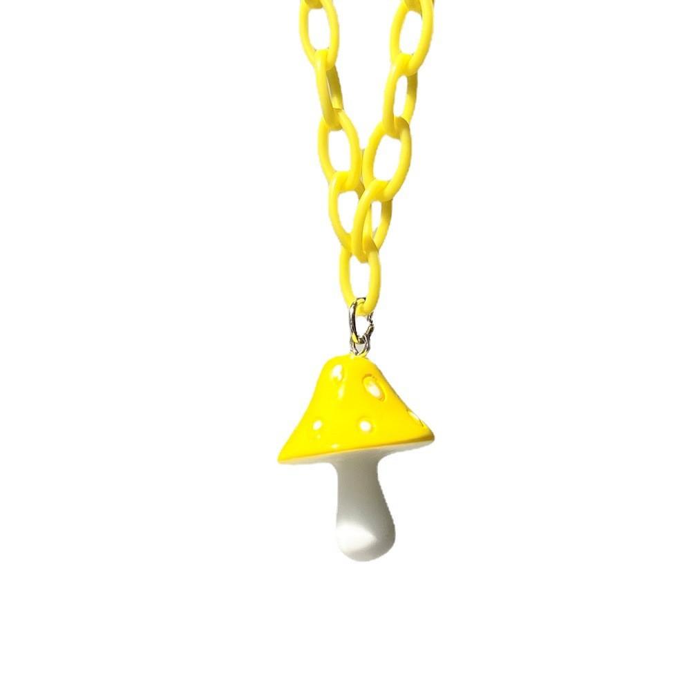 Colorful Resin Mushroom Necklace For Women Stunning Geometric Style Fashion Jewelry