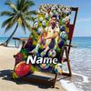 Custom Name Personalized football star Print Beach Towel, for Trip Camping Beach Party Home Decor, Birthday Gift for Family & Friends