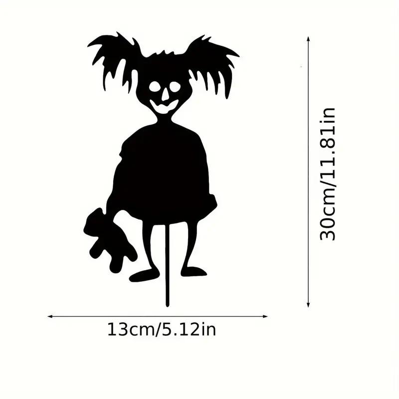 New Metal Iron Art Ghost Little Devil Halloween Garden Stake