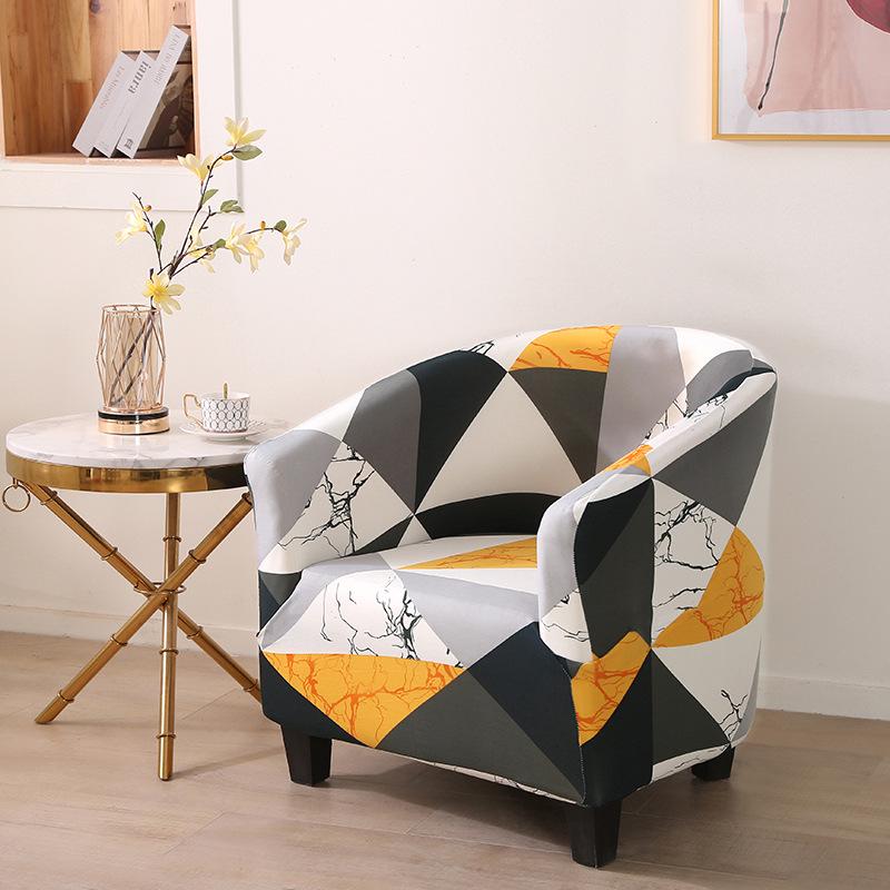 Elastic Printed Semi-Circular Sofa & Chair Cover for Cafes & Hotels