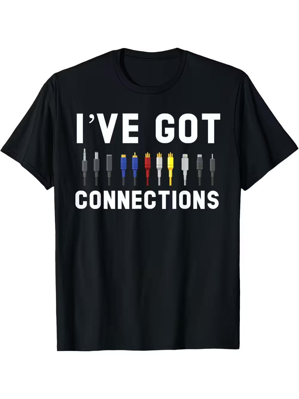 I ve Got Connections Tech Specialist T-Shirt - Consultant Graphic Tee with Tech Icons L