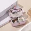 PU Leather Ring Necklace Case Solid Color Jewelry Display Case Simple Earrings Holder  Travel