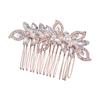 Bridal Rhinestone Pearl Hair Clip Alloy Comb Shaped Accessory With Crystal And Pearl Decoration For Wedding Dress
