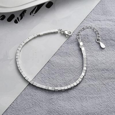Neue Sterling Silber S925 Silber Armband Quadrat Armband weibliche Ins Nische Design weibliche Herbst kalten Stil einfache Armband