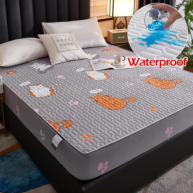 

Водонепроницаемая простыня с рисунком из мультфильма, покрывало на резинке с нескользящей простыней для кровати размера «king size» 140x200