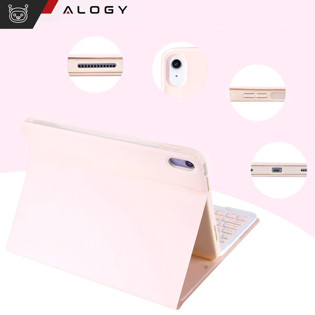 Etui Ochronne Z Klawiatura Bezprzewodowa Alogy Keyboard Case Z Miejscem Na Rysik Do Apple Ipad 11 2025 / Ipad 10.9 2022 Różowe